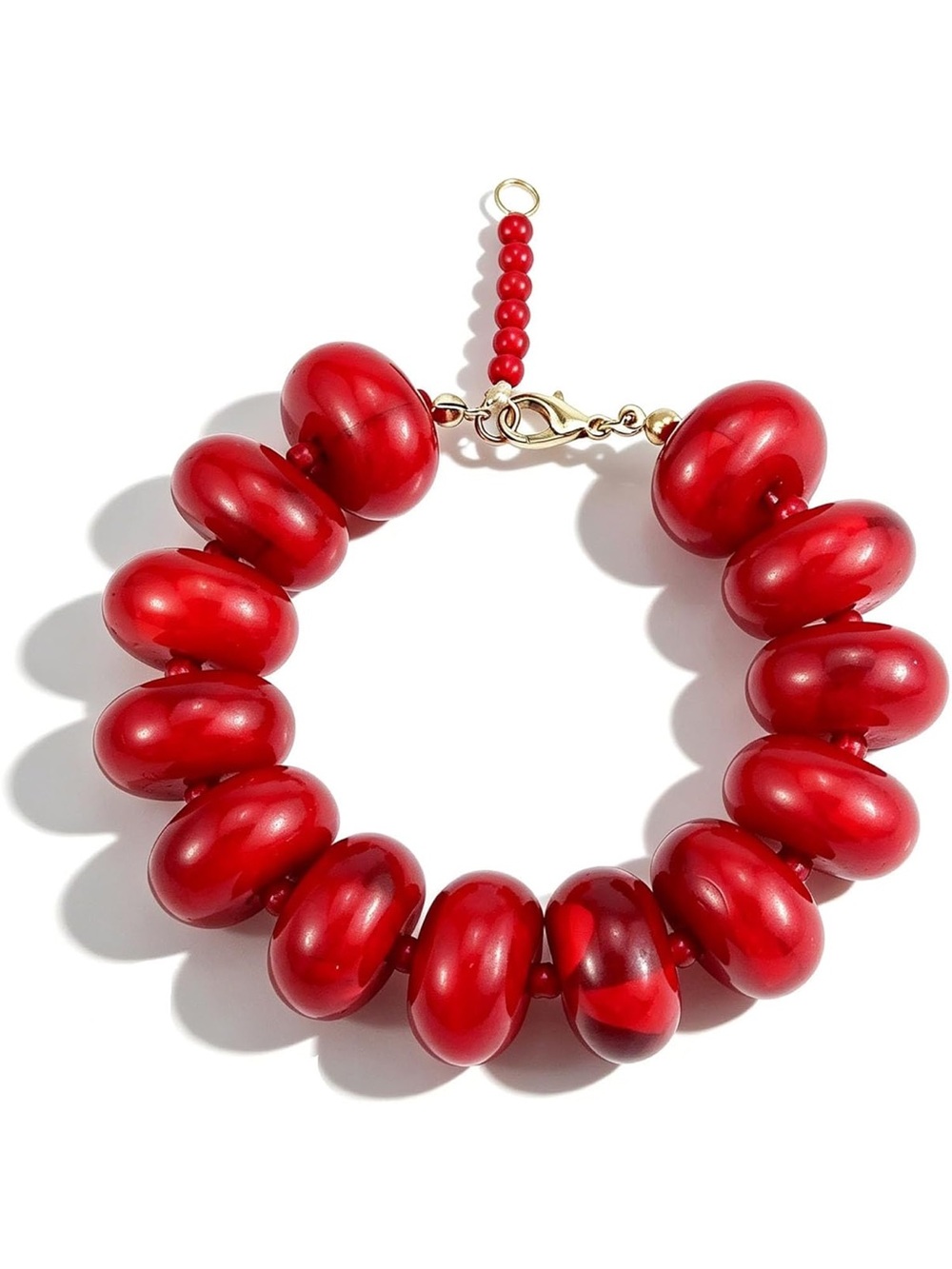NewGlossy Red Bead Bracelet
